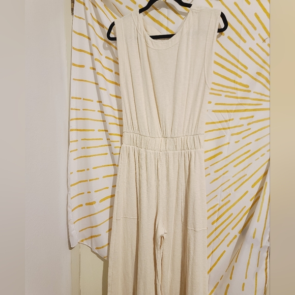 FP Beach free people cream jumpsuit s - Picture 5 of 12